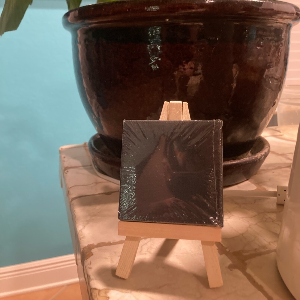 Miniature canvas and easel !